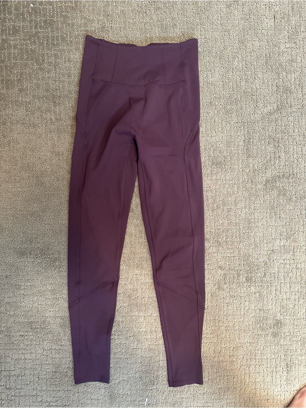 LSKD One-Shoulder Sports Bra and Leggings Set - Plum with Pink Trim - Picture 3 of 5